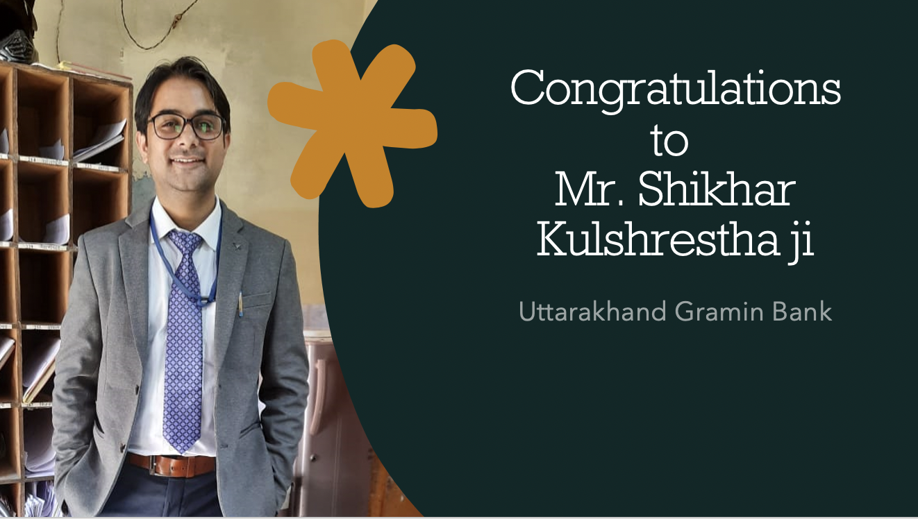 Congratulations to Mr. Shikhar Kulshrestha, UGB 