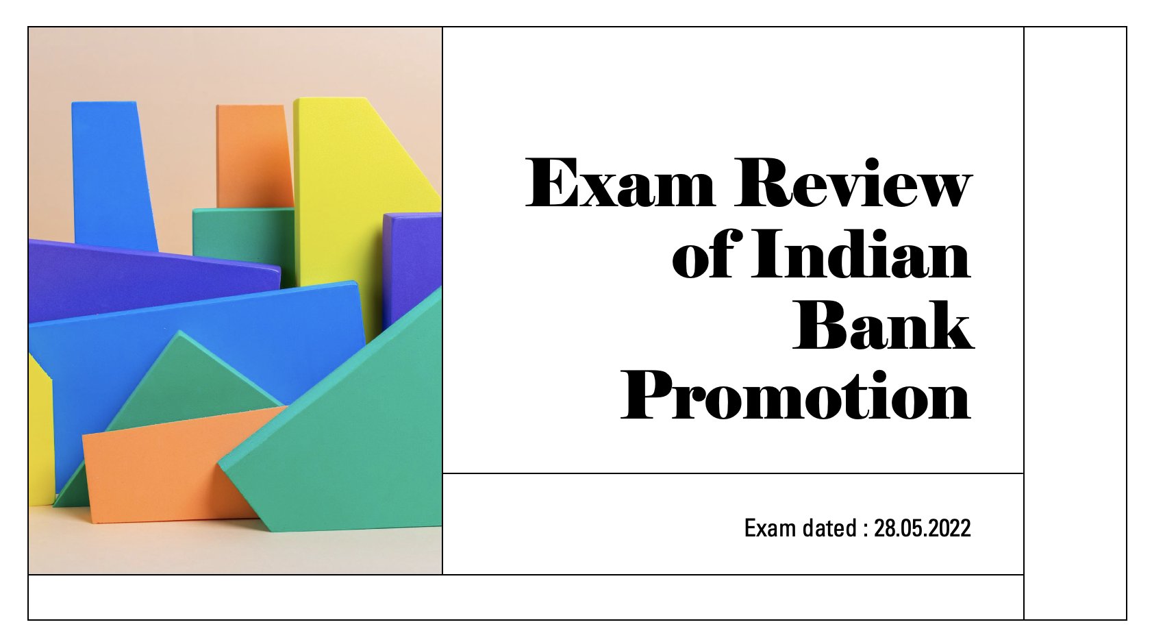 Recalled Questions of Indian Bank Promotion Exam dated 28.05.2022